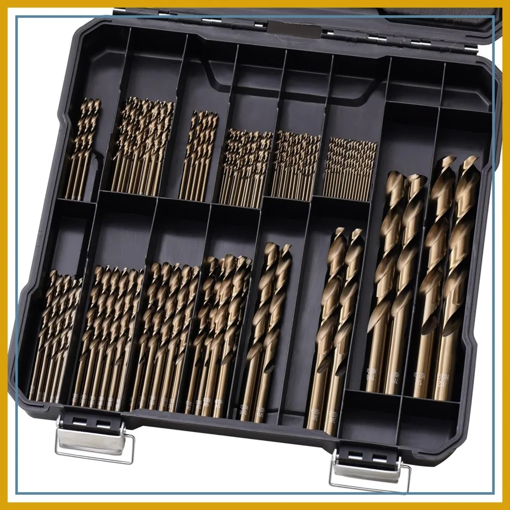 

101Pcs M35 Cobalt Drill Bits Set 1/16"-1/2" Twist Jobber for Hardened Metal Stainless Steel