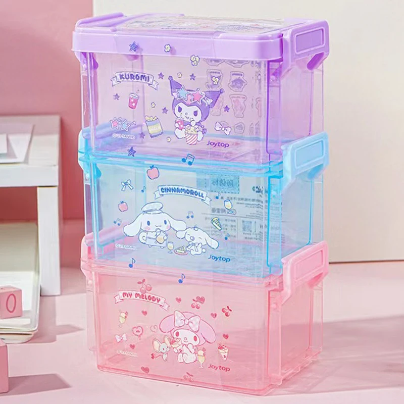 3 Layers Sanrio mymelody Kuromi Cinnamoroll Cute Container Jewelry Bead Organizer Case Rangement Organizadoras Box gift