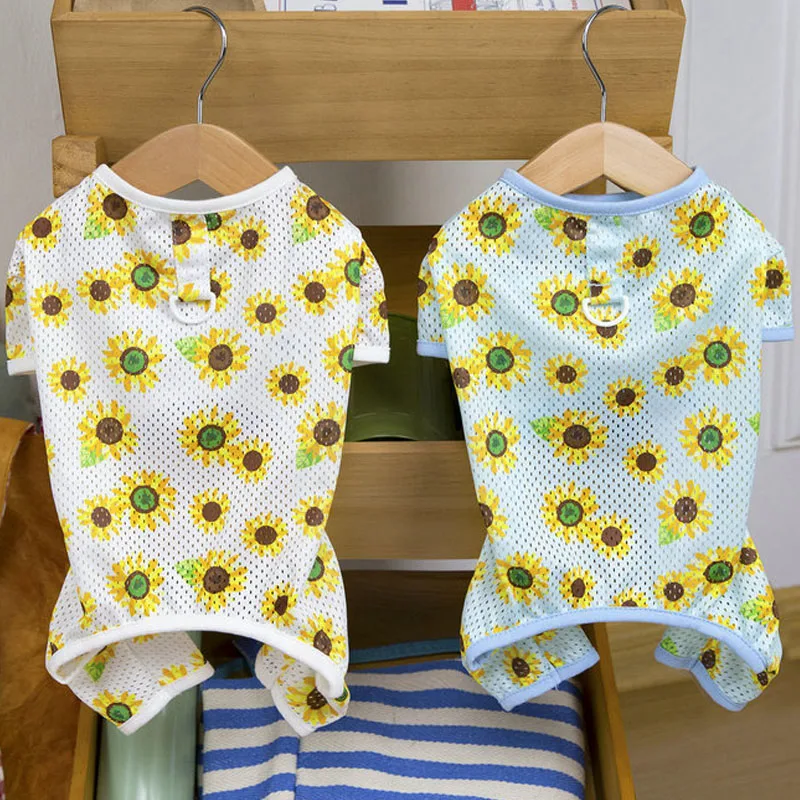 

Thin Dog Clothes Summer Floral Puppy Jumpsuit Pajamas For Small Dogs Chihuahua Poodle Girls&Boy Dog Onesie Tracksuit Overalls XS