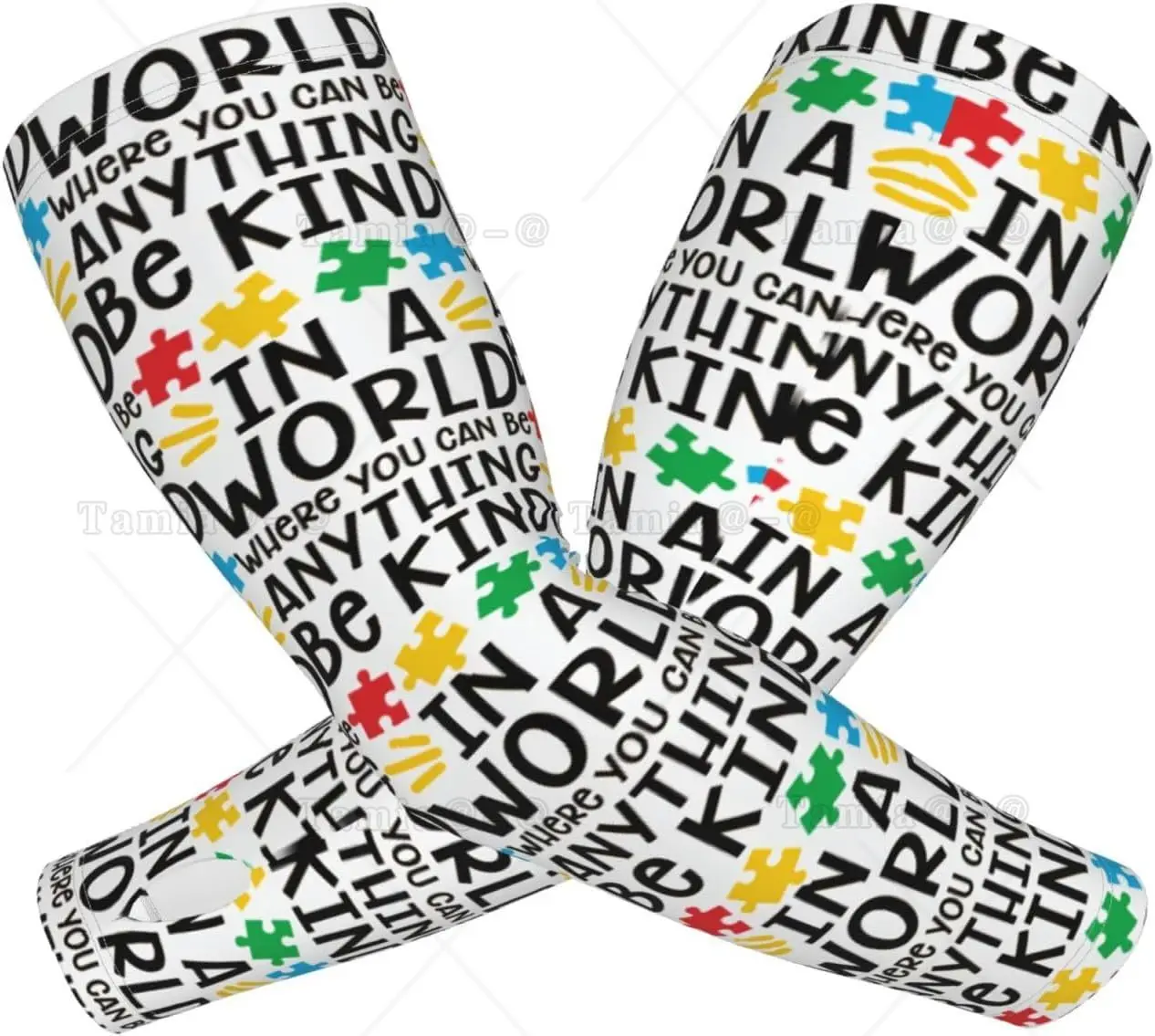 Autism Awareness Sports Cooling Arm Sleeve Autism Sun Protection Arm Sleeves for Men and Women