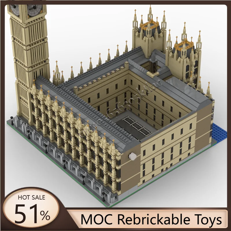 

7825 шт. MOC, креативный средневековый Биг Бен, расширенная версия, строительные кирпичи, модель, декоративные блоки, детский подарок на Рождество и день рождения