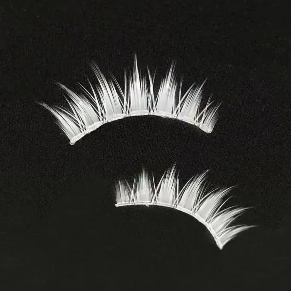 HBZGTLAD White Eyelashes Cosplay Makeup Natural Long Cross Strip False Eye Lashes