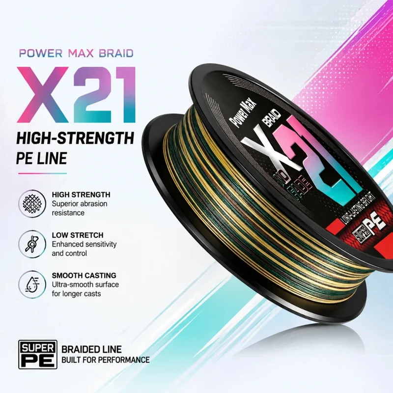 2026NEU Upgrade 21-Strang Geflochtene Angelschnur Seebarsch-Leader Multifilament-Schnüre 300M-500M-1000M Premium Super X21-Wire – Detail 1