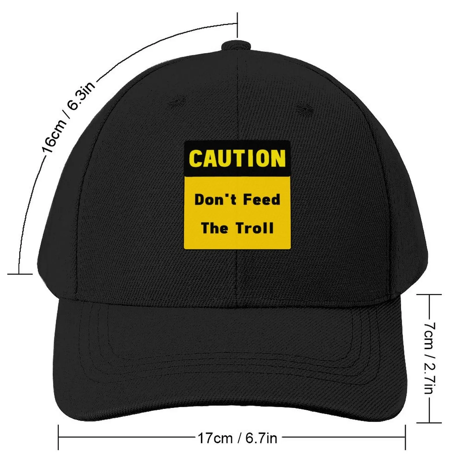 Caution. Dont Feed The Troll Sign Baseball Cap Luxury Hat Snap Back Hat Sunscreen Men Women's