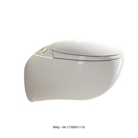 Advanced Smart Wall-Hung Toilet with Remote Control Elongated Bowl Shape and P-Trap Drainage Heated Seat