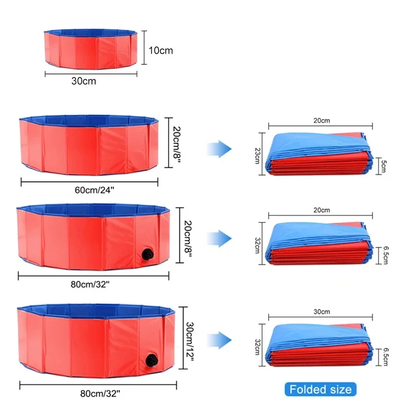 Składany basen dla psa Plastikowy składany basen dla dzieci PVC Składany wewnątrz i na zewnątrz dla psów Koty Dziecięca przenośna wanna dla psa