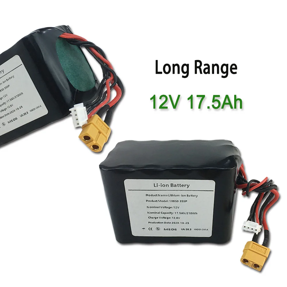 3S5P 12V 17.5Ah 12.6V High Capacity UAV Rechargeable Li-ion Battery for Various RC Airplane Quadrotor XH2.54-4P XT60