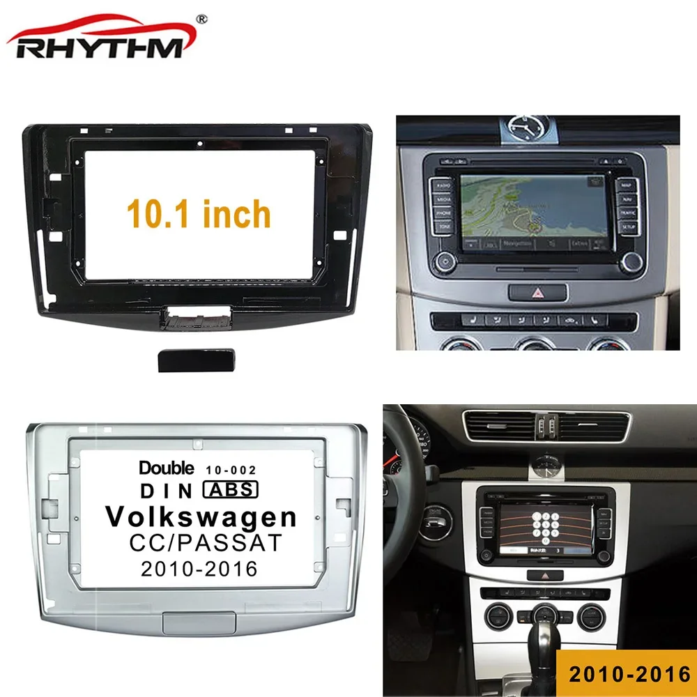 

10 Inch Car Fascia For Volkswagen Passat B6 B7 CC Magotan 2010-2016 Double Din Car Radio Frame Audio Fitting Panel Dashboard kit