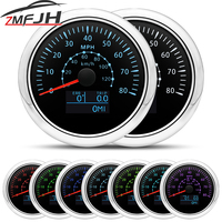 85MM Digital GPS Speedometer 0-200MPH 0-300km/h Odometer Gauge 7 Color LED For Marine Boat Car Truck Waterproof  Speed Meter