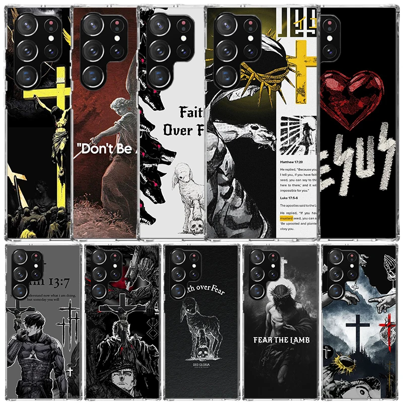 Son Of God Jesus Cross Holy Light Soft Cover for Samsung Galaxy S25 Edge S26 S24 S23 Ultra Phone Case S22 S21 Plus S20 FE Print