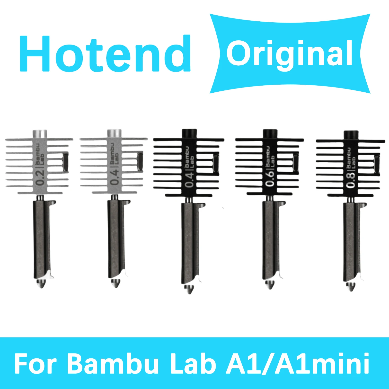 Original Print Head Kit For Bambu Lab A2L A1 A1mini Hotend 0.2/0.4/0.6/0.8mm Nozzle Hot End For Bamboo A2 A1 Laser Parts