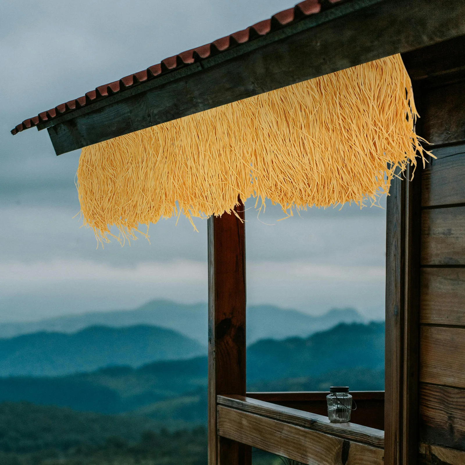 

Artificial Turf Roof Straw Thatch Simulated Decorative Garden Synthetic Grass Faux Realistic Design Durable Material Easy