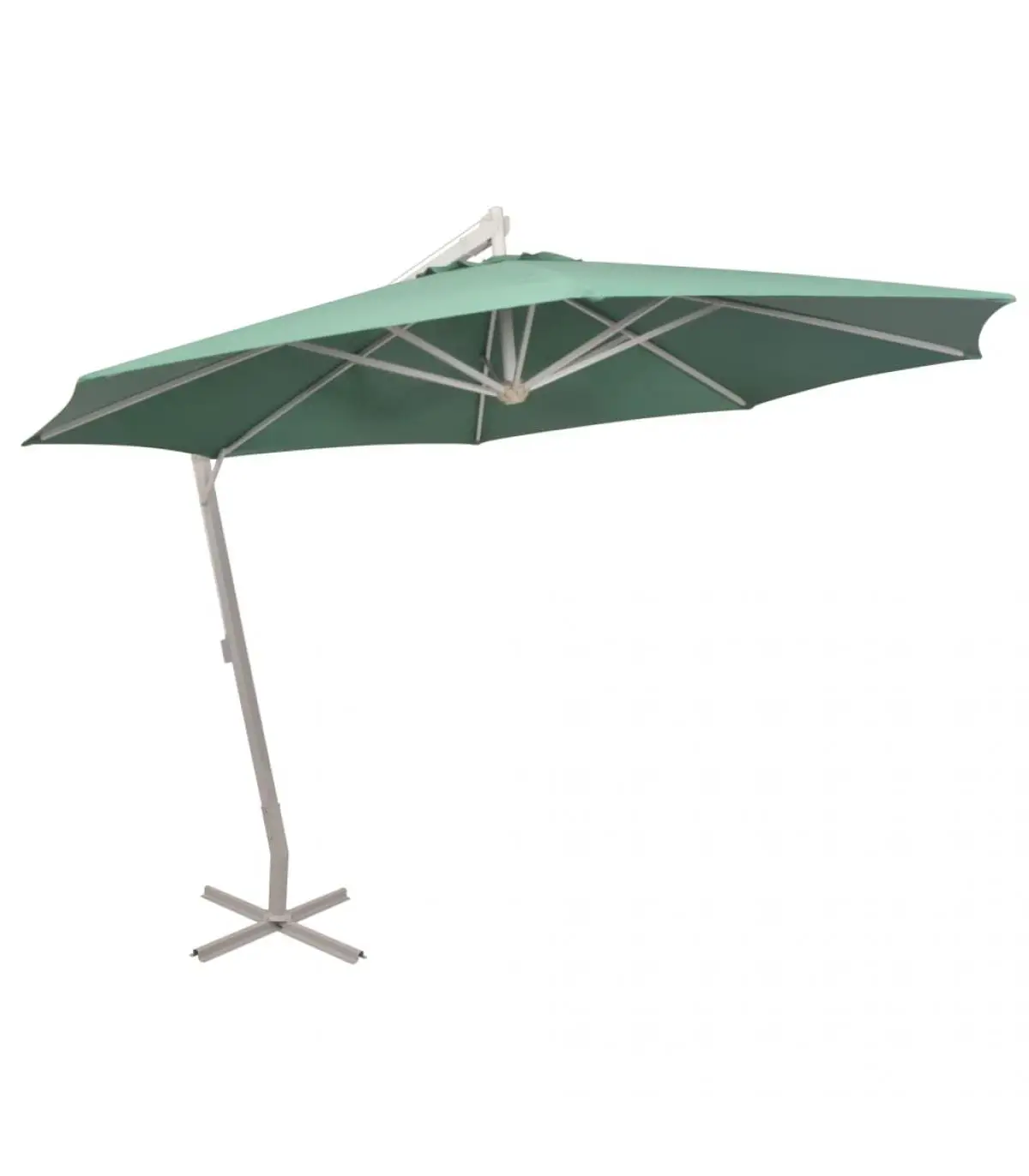 350 cm Green Aluminum Stick Hanging Umbrella