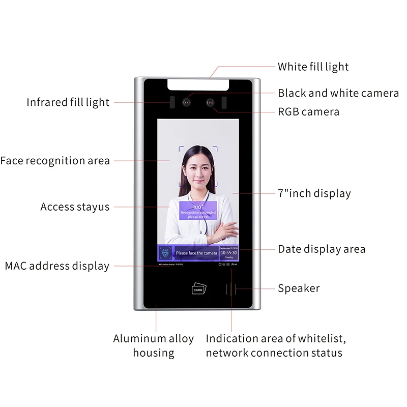 Biometric Access Control Door Control Access System With Touch Screen Face Time Attendance Machine Product