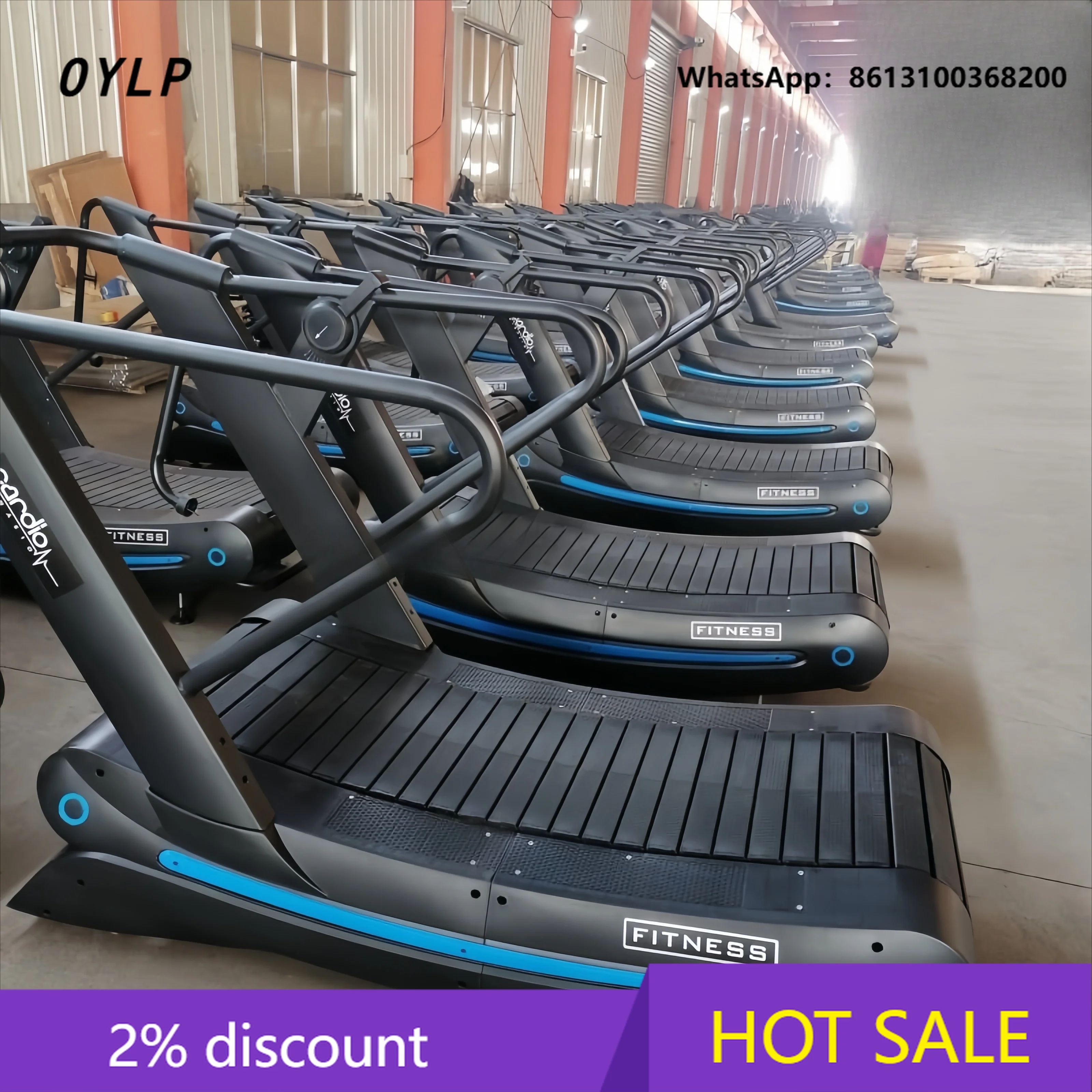 OYLP YL-T004 Air Runner Non-motorized Unpowered Treadmill Commercial Running Indoor Gym Fitness Machine Manual Curved Treadmill
