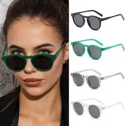 Vintage Small Frame Sunglasses for Women, Trendy Round Frame Sun Glasses Retro Shades Travel Beach UV400 Protection Eyewear