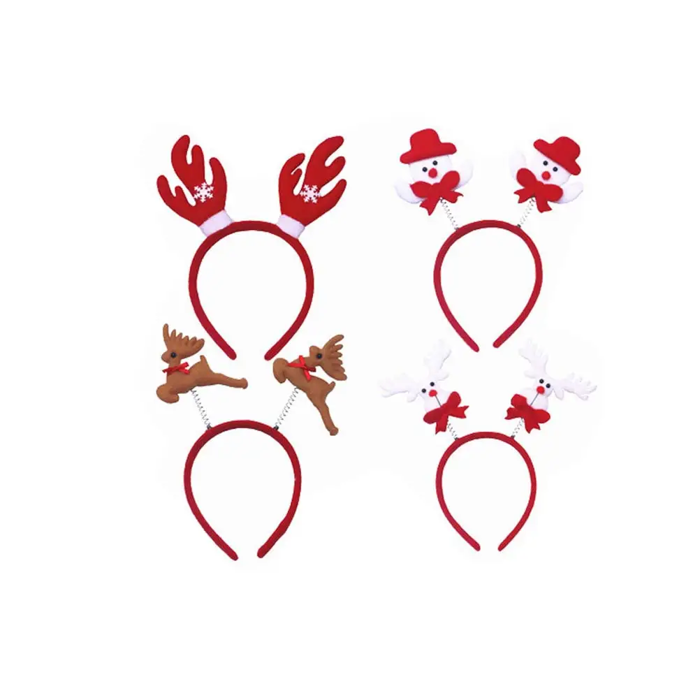 

4pcs Christmas Headband Durable Comfortable Fit For Kids Adults Classic Party Costume Accessory Photo Prop Carnival Masquerade