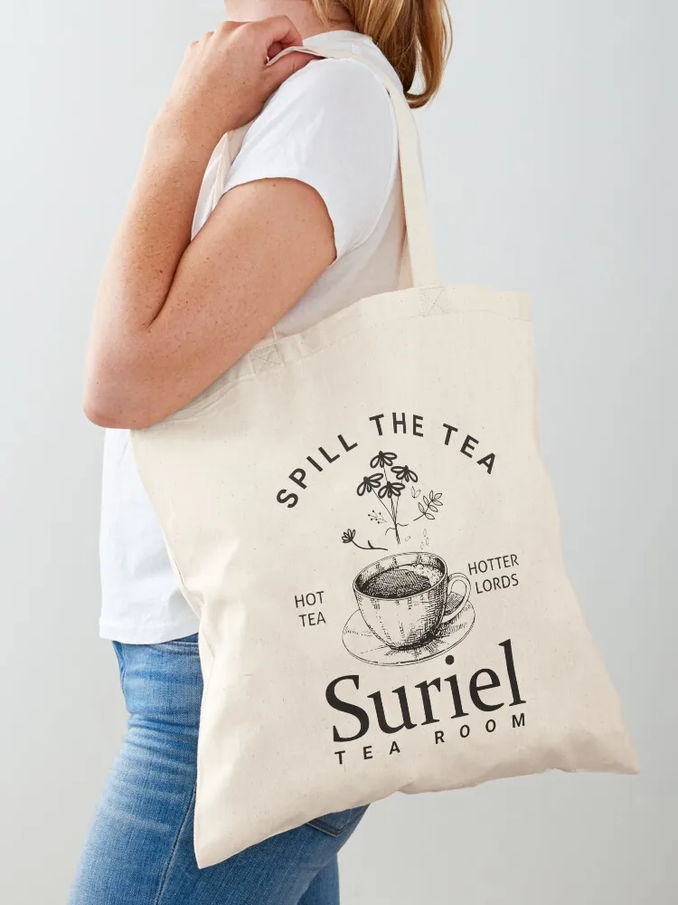 Spill The Tea Mug Tote Bag Women's beach bags woman shopping bag Fabric bag