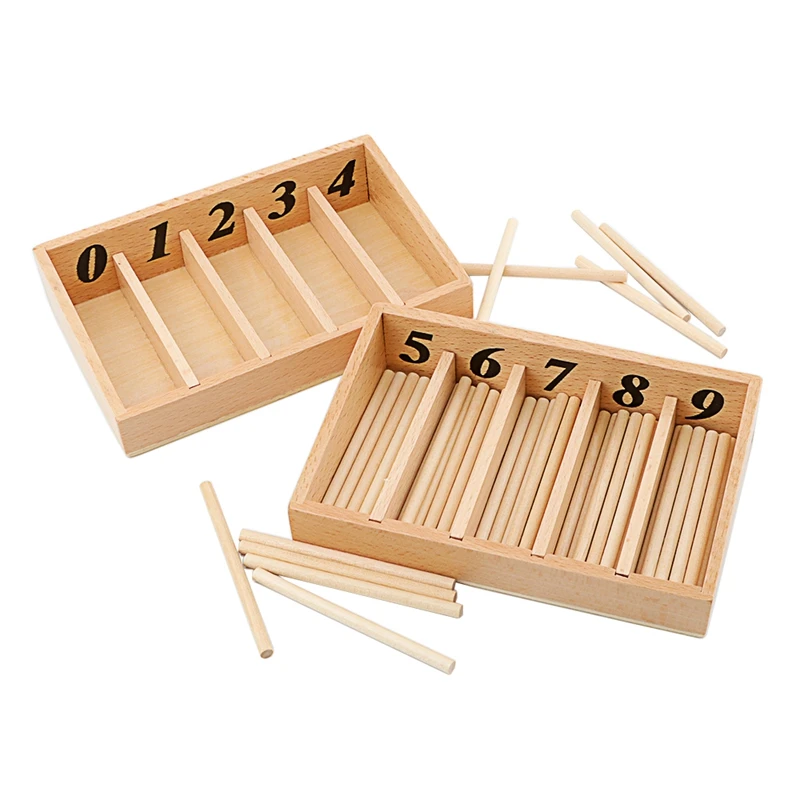 Familie Versie Montessori Math Speelgoed Spindel Doos Met 45 Spindels Smaill Grootte Spindel Staaf Speelgoed Vroege Educatief Kleuterschool Gift