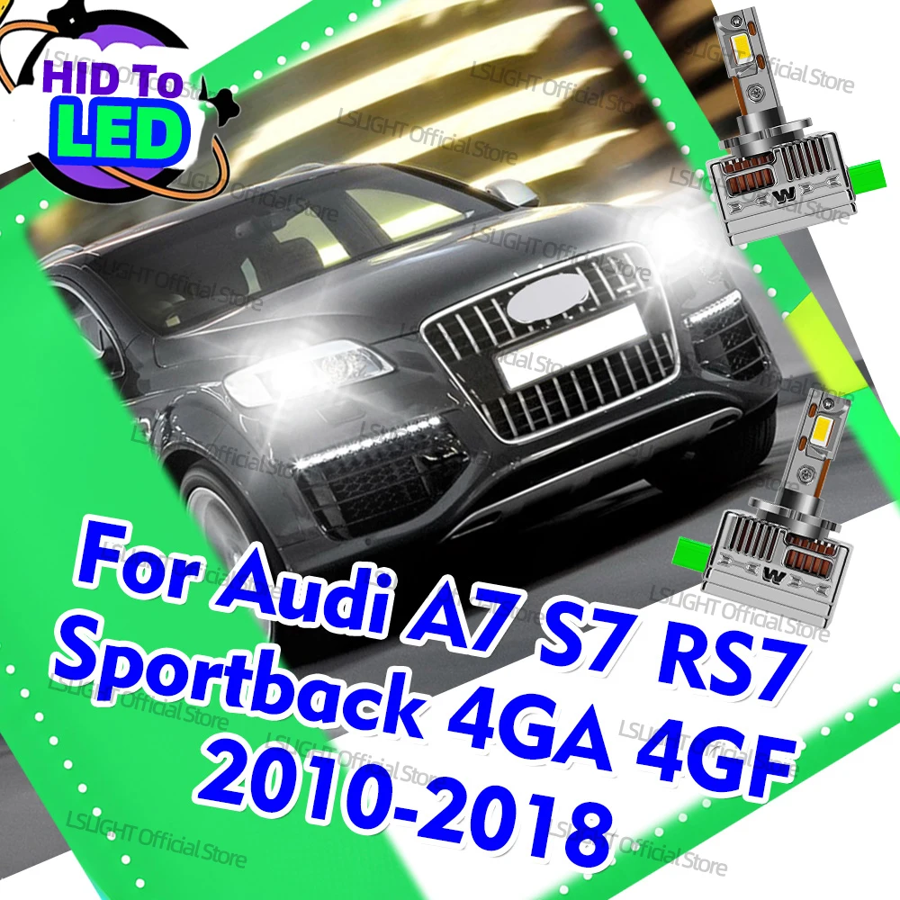 

2x D3S D3R LED Car Headlight 30000LM CSP Head Lamp Bulb For Audi A7 S7 4G 2010-2014 RS7 2008-2011 A7 Sportback 4GA 4GF 2010-2018