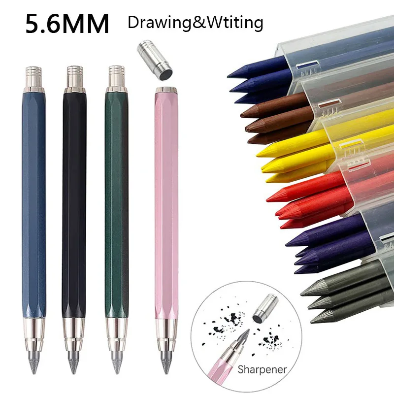 

5.6MM Full Metal Automatic Pencil Sketch Hand Drawing 2B 4B 6B 8B Drawing&Writing Instrument Sketch Comic Activity Pencil