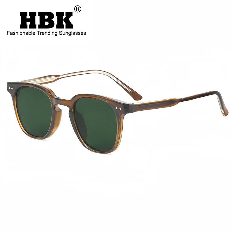 HBK Round Retro Sunglasses Men Fashion Propionic Leg Insertion Sun Glasses Women's Travel Outdoor Travel Driving Beach Eyewear