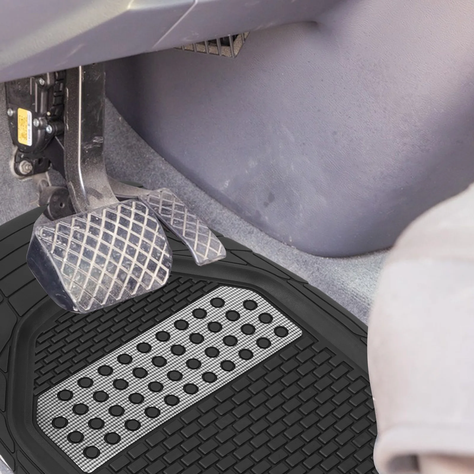 

Waterproof Wear-resistant Car Floor Mats Driver Side PVC Nonslip Easy Clean Fits Cars Trucks All Weather Protection Anti-dirt