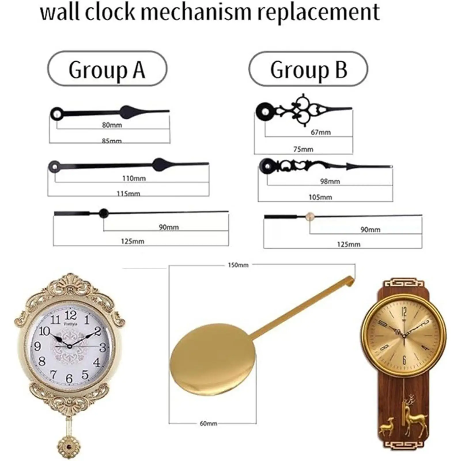 Pendulum Clock Movement Replacement Simple Installation High Performance Clock Mechanism Part DIY Movement Kit