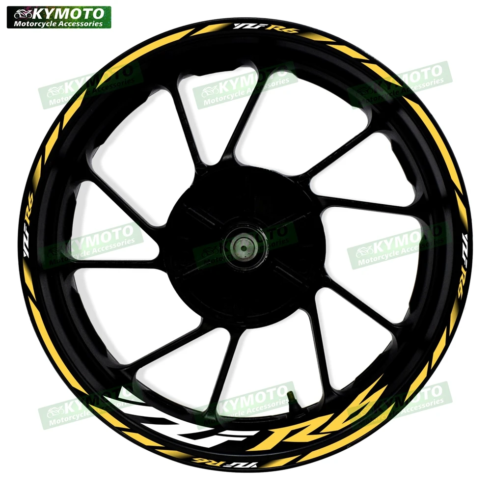 For YZF R6 R 6 motorcycle racing accessories 17 inch front and rear wheel stickers waterproof reflective wheel rim stickers 4