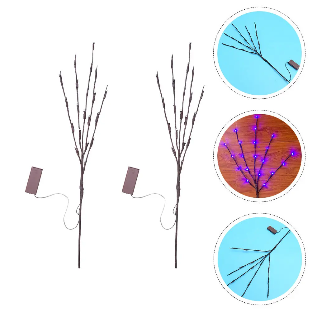 

2Pcs Simulation Tree Branch Lights LED Luminous Decorative Branches Night Light Table Desk Shelf Lamp for Home