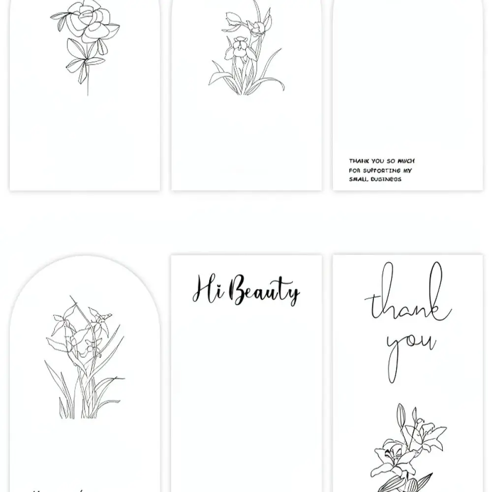 Rectangle Thank You Stickers For Gift Box Packaging Labels Adhesive Decorative Sealing Decals For Small Business Present Wrap