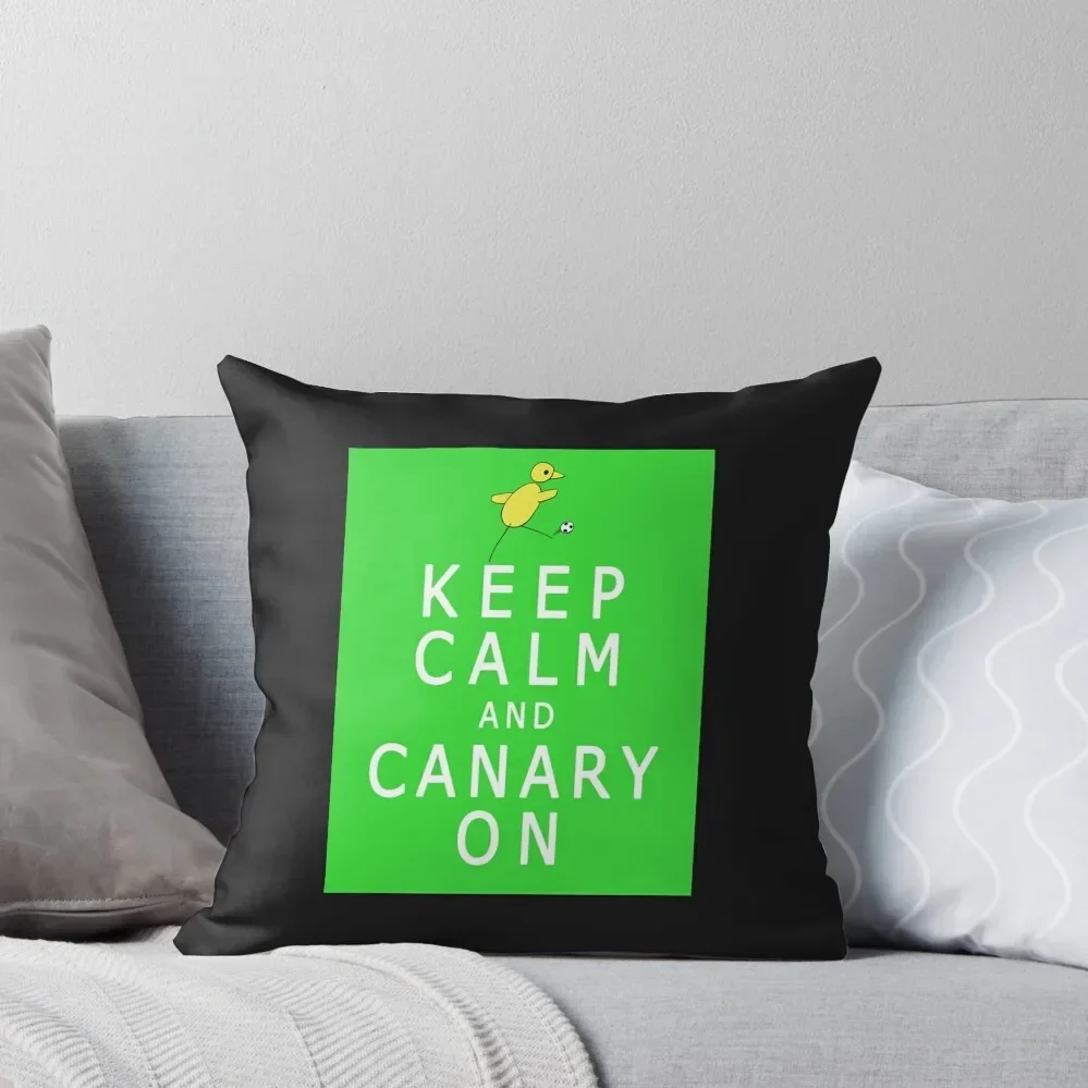 Keep Calm and Canary On (Norwich City FC inspired) Throw Pillow autumn pillowcase autumn decoration pillow