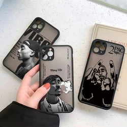 Matte luxury Phone Case For iPhone 15 14 13 12 11 Mini Pro Max X XR XSMax 8Plus Edge Funda Clear Cover Rapper 2pac Singer Tupac