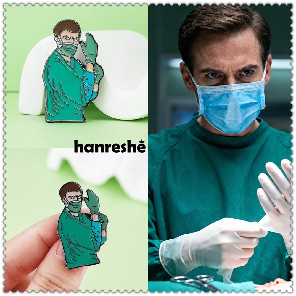 Hanreshe Working Surgeon Enamel Pin Medical Jewelry Doctor Nurse Backpack Lapel Pin Badge Jewelry Accessories Decoration Gifts