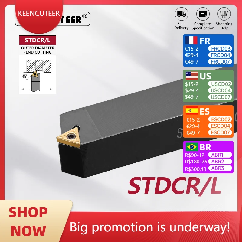 

STDCR2020K11 External Turning Tool STDCR Cutter Bar CNC Lathe Bar Turning Holder