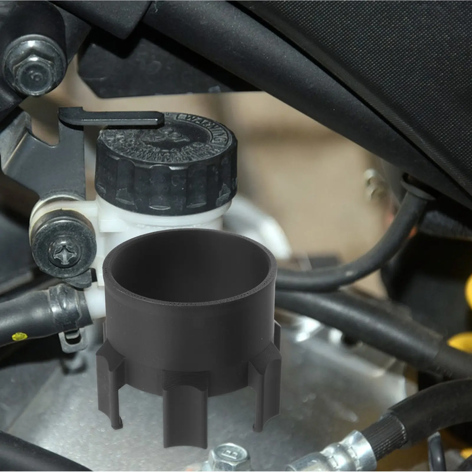 

Ergonomic Snowmobile Gas Cap Holder Black Plastic Beverage Cup Bracket for Fuel Tank Compact Weatherproof Anti-Slip Winter
