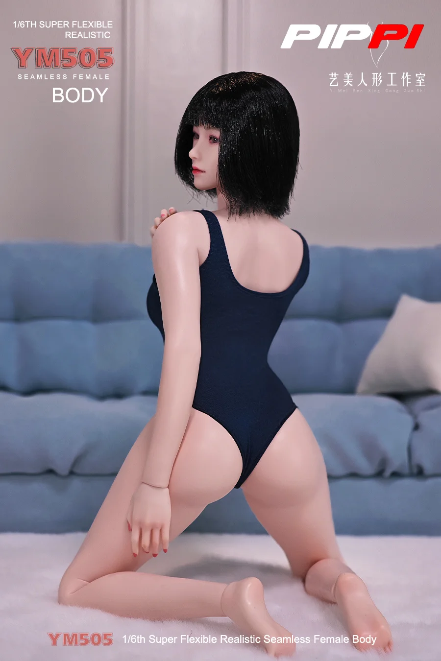 YM505 1/6 Fitness Girl Super Miękki Ruchomy Bezszwowy Model Ciała z Fizjologicznymi Detalami 12'' Żołnierzka Figurka Akcji Ciało