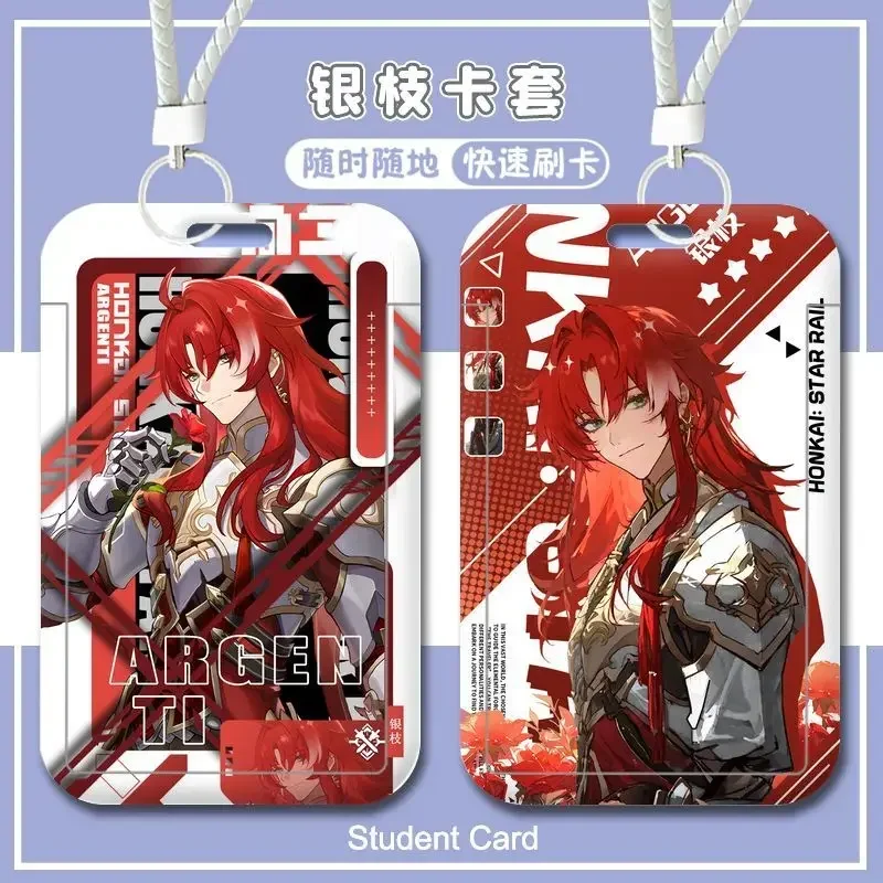 Honkai: Star Rail Argenti HD Bus Capa Caso Porta-cartões Sacos Banco de Negócios Retrátil Cartões de Crédito ID Titulares Mangas Protetoras