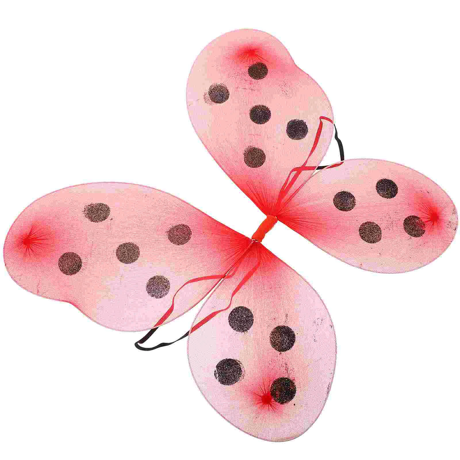 레드 블랙 골드 무당 벌레 날개 의상 소품 어린이를위한 코스프레 윙 장난감 파티 호의 참신 특별 사용 의상