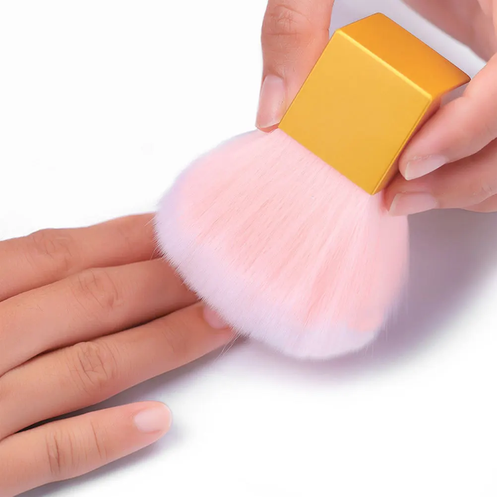 Reinigingsborstel Premium vierkant handvat Zachte haren voor acryl Nail Art Manicure Stofverwijderaar Gereedschap Nagelborstel