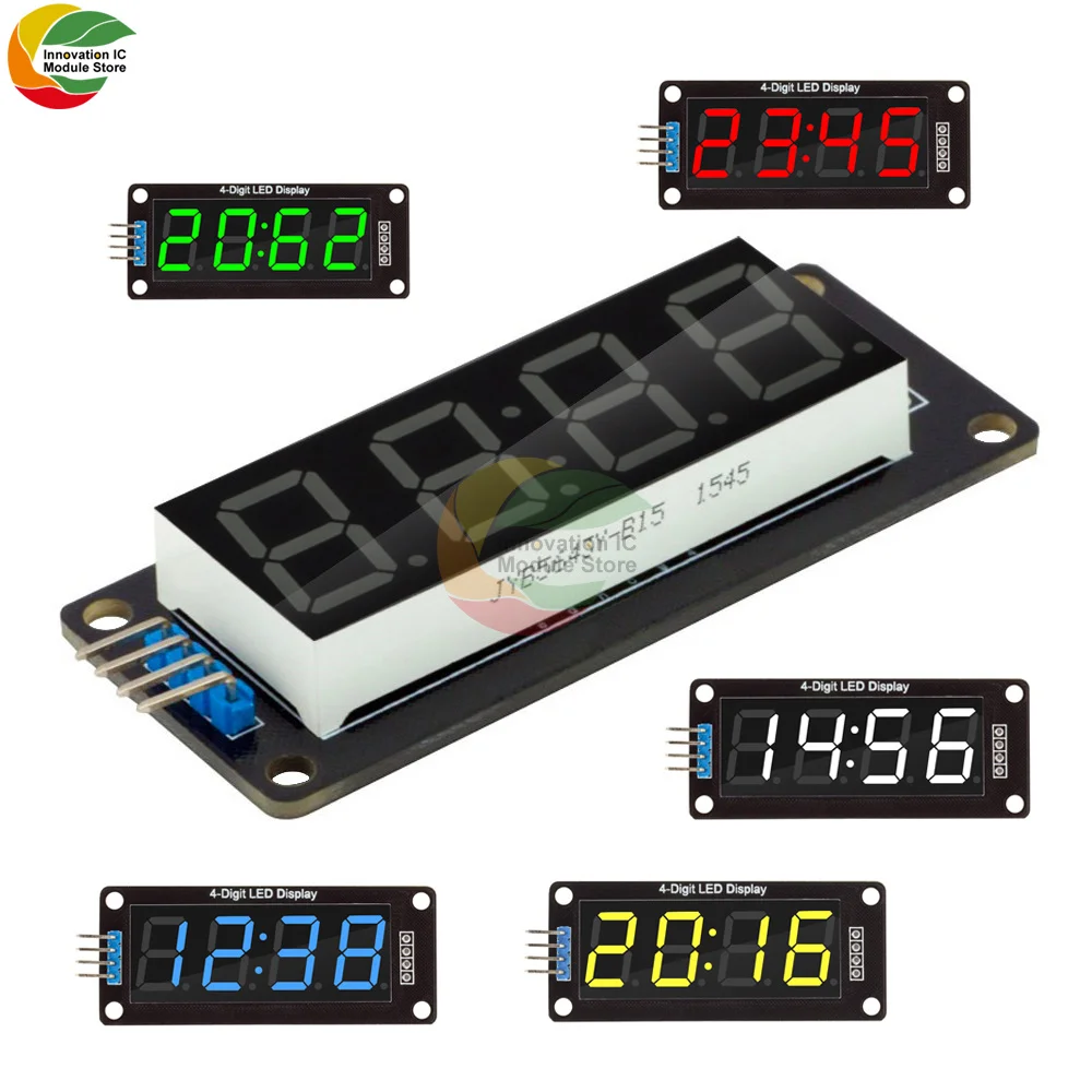 TM1637 0.56-inch Four-digit Seven-segment Digital Tube Clock Module With Adjustable Clock Point Brightness DIY Welding