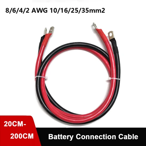 Cable de conexión de batería de 8/6/4/2AWG 10/16/25 mm2, Cable de cobre con Terminal SC para series de baterías de coche y paralelo, UPS, inversor