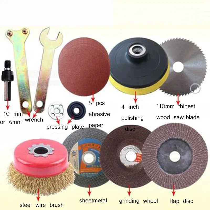 12pcs Disc Polishing Wheel Wood Saw Blade Wire  Abrasive Paper Electric Drill Angle Grinder Connecting Rod Cut Metal