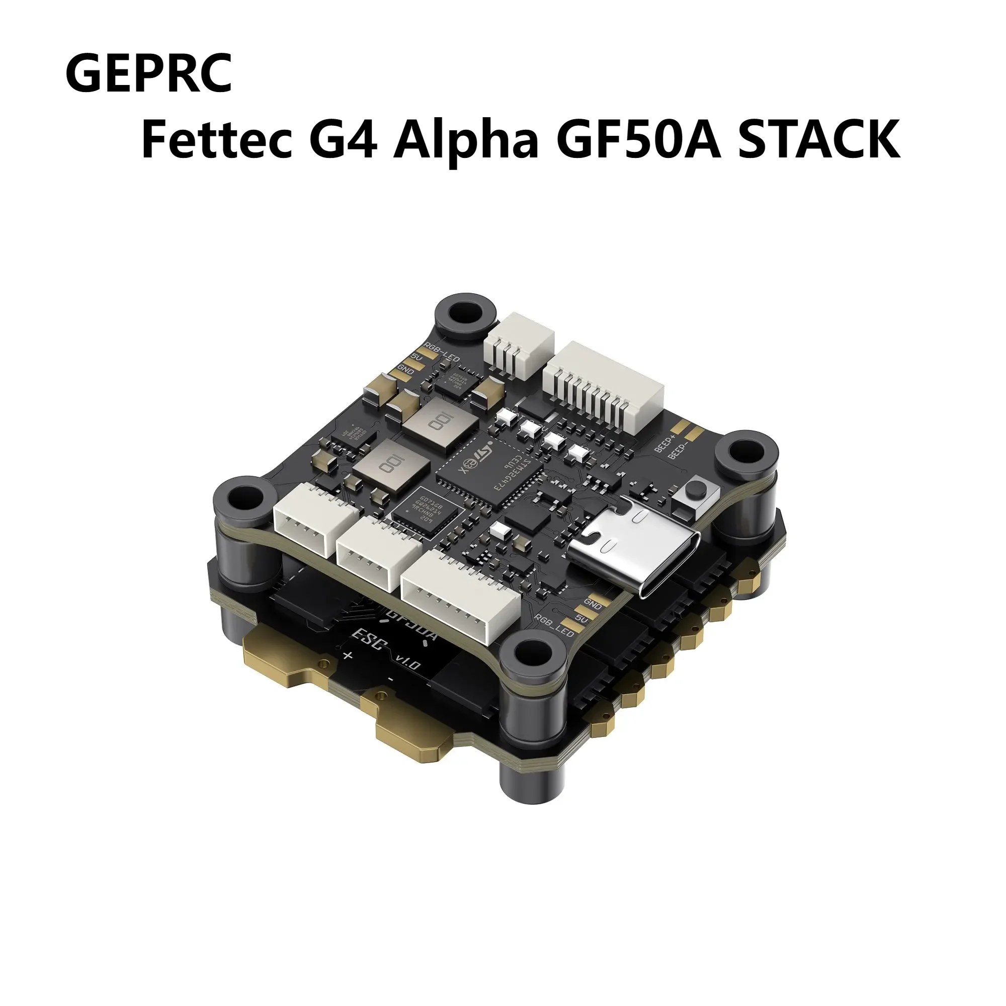 GEPRC Fettec G4 Alpha GF50A STACK Flight Control 50A 2-6S 4IN1 ESC Dshot2400 / OSD 30.5X30.5MM For FPV Racing Drone