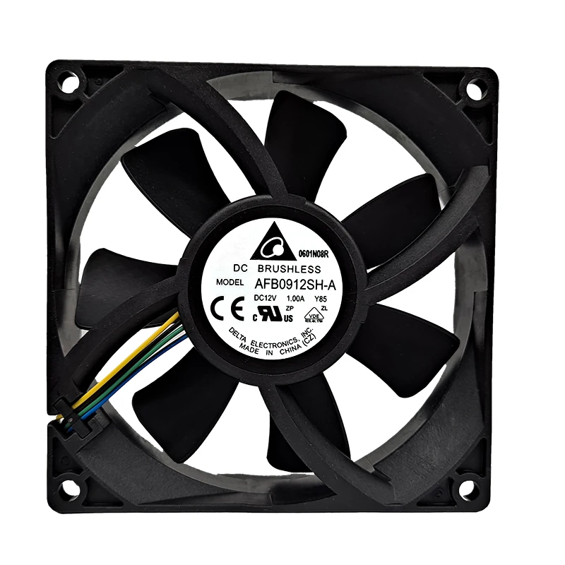 Ventilador DC PWM de 4 fios, AFB0912SH-AY85, 12V, 1A, 4800rpm, 9225, regulamento de velocidade, novo