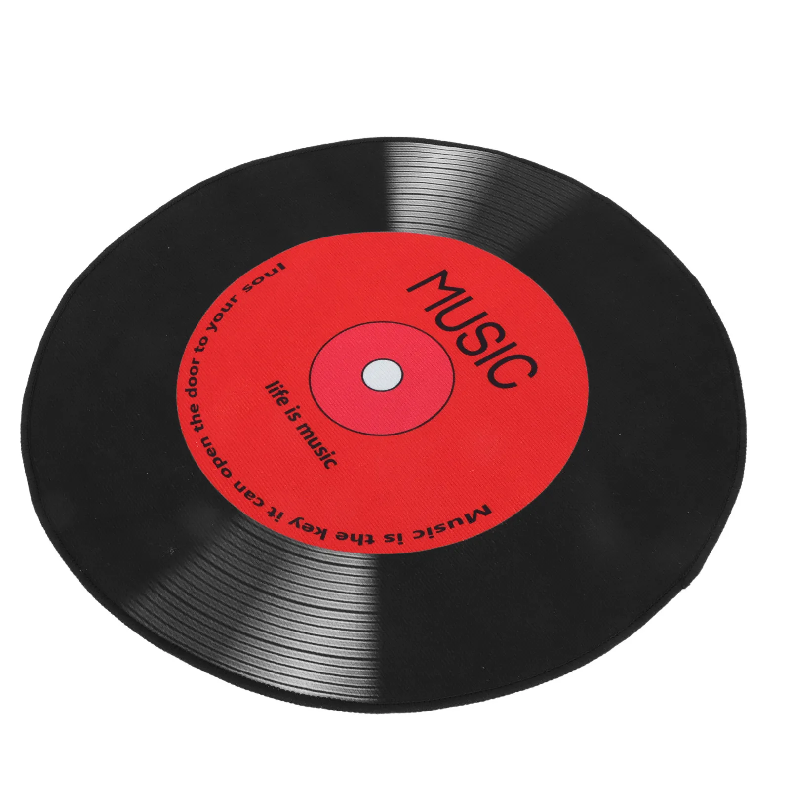 Vinyl Record Round Rug Non Slip 60Cm Soft Vinyl Area Rug Living Room Bedroom Dining Room Decorative Carpet Funny Floor Mat