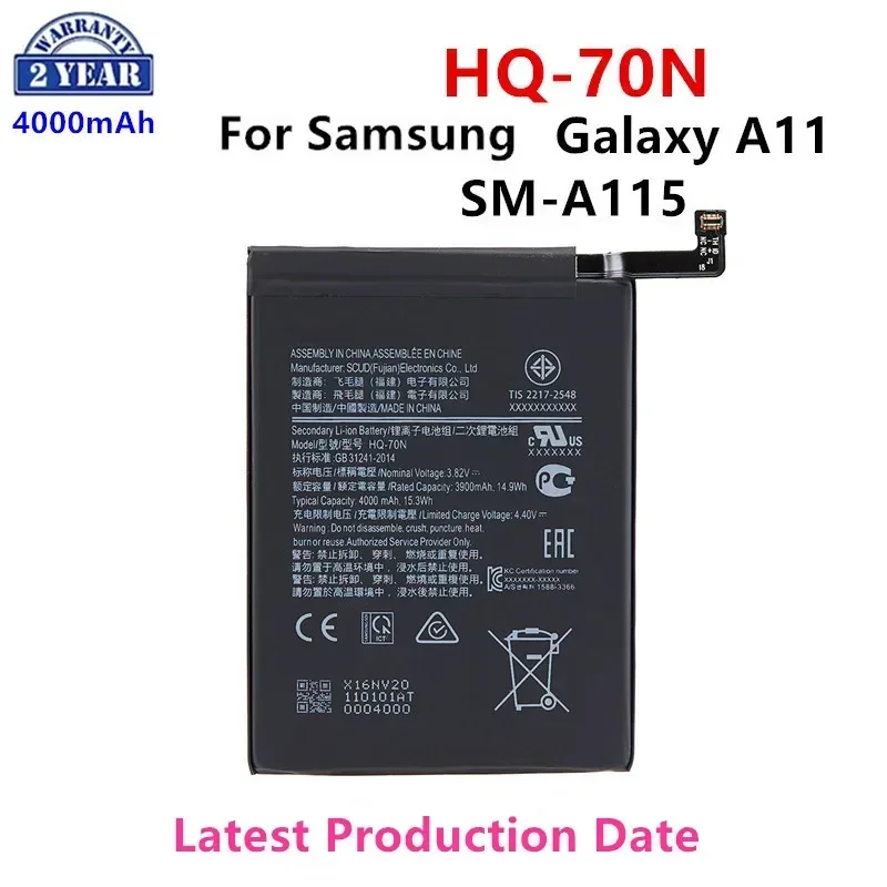 Brand New HQ-70N 4000mAh Replacement  Battery For Samsung Galaxy A11 A115 SM-A115 Mobile phone Batteries+Tools