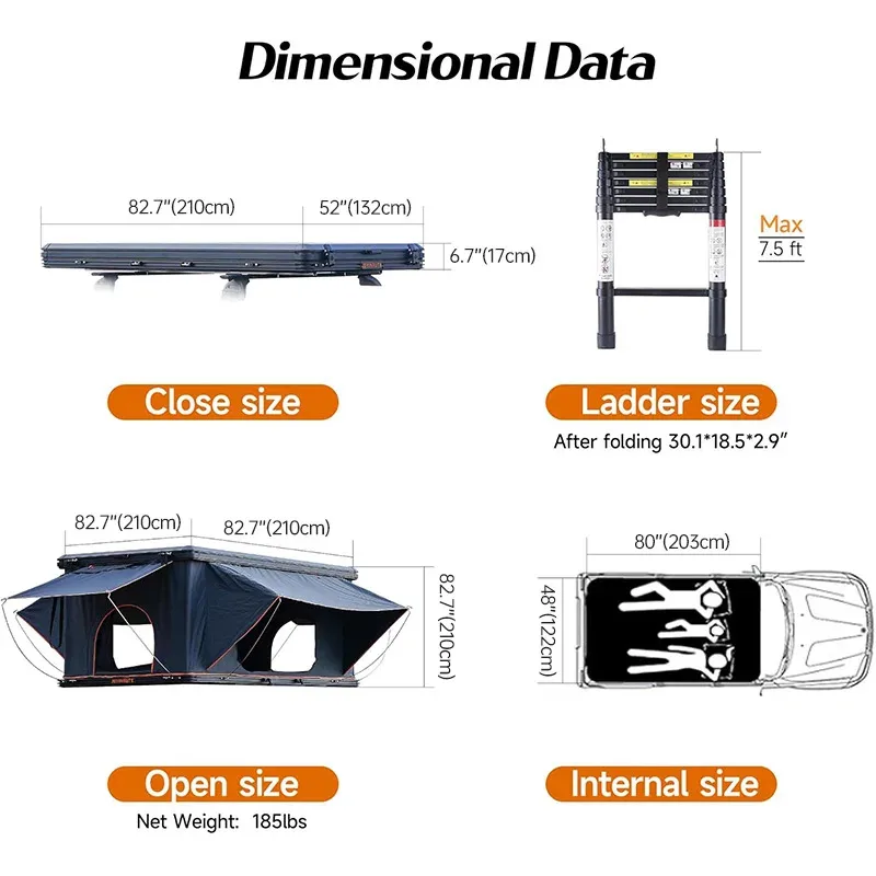 3-4 أشخاص التخييم 4x4 مقاوم للماء الألومنيوم سيارة على السطح هارد شل سقف أعلى خيمة بيع سعر المصنع RTT #5