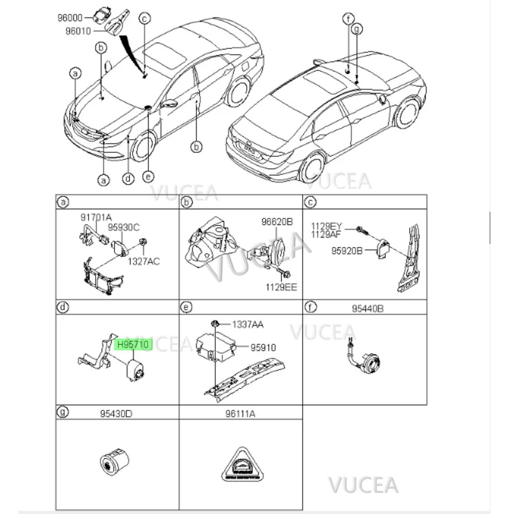 Original Piezoelectric Buzzer For Santa Fe Accent I20 I30 Kona Creta Ix25 HB20 GV80 Sonata Tucson Oem 957101R000 95710-1R000