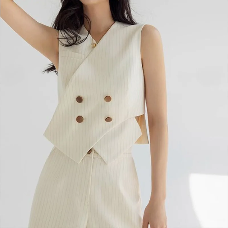 

Suit Two-piece Woman Shorts Stripes Short Sets For Women 2 Pieces Korean Style Promotion Novelties Classic Casual Stylish Kit